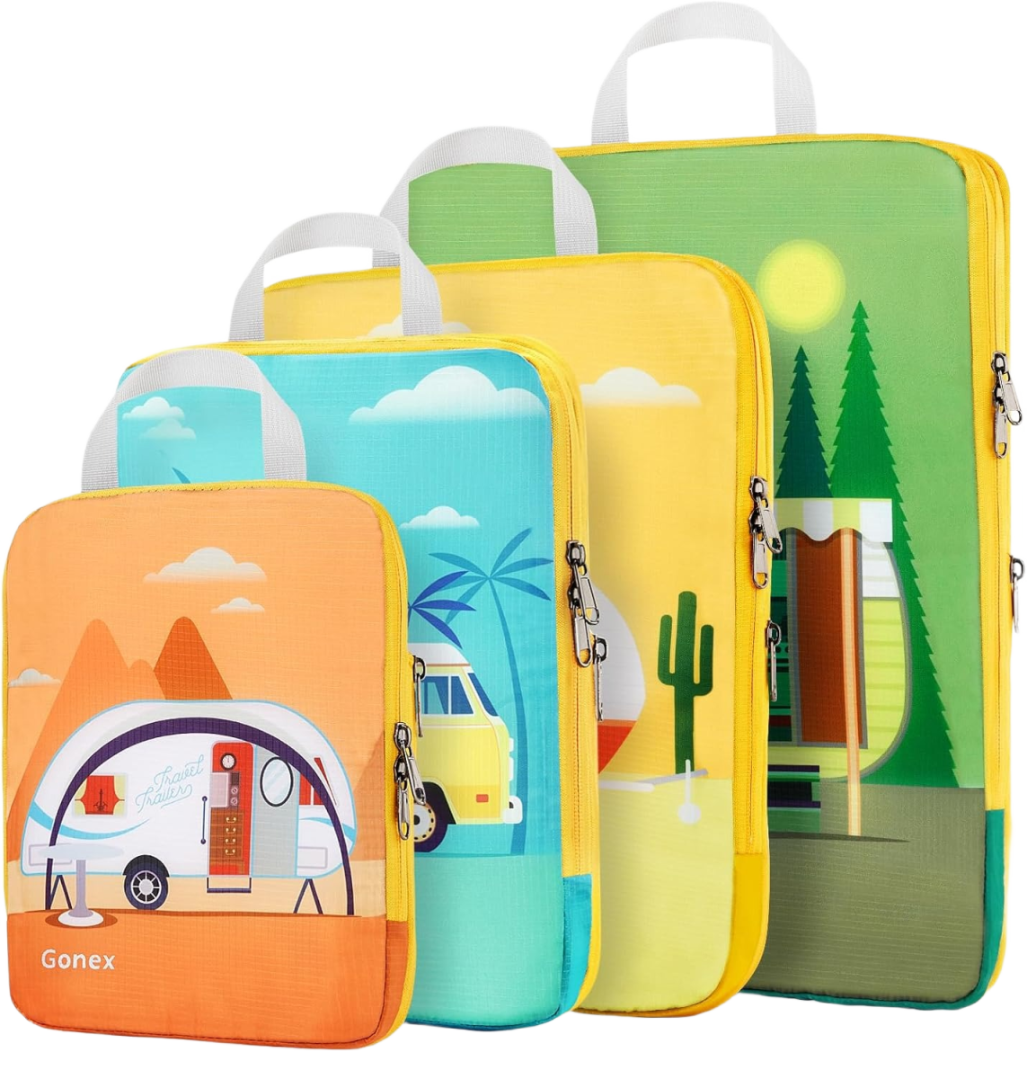 Gonex 4-Set Compression Packing Cubes, best family packing cubes for travel