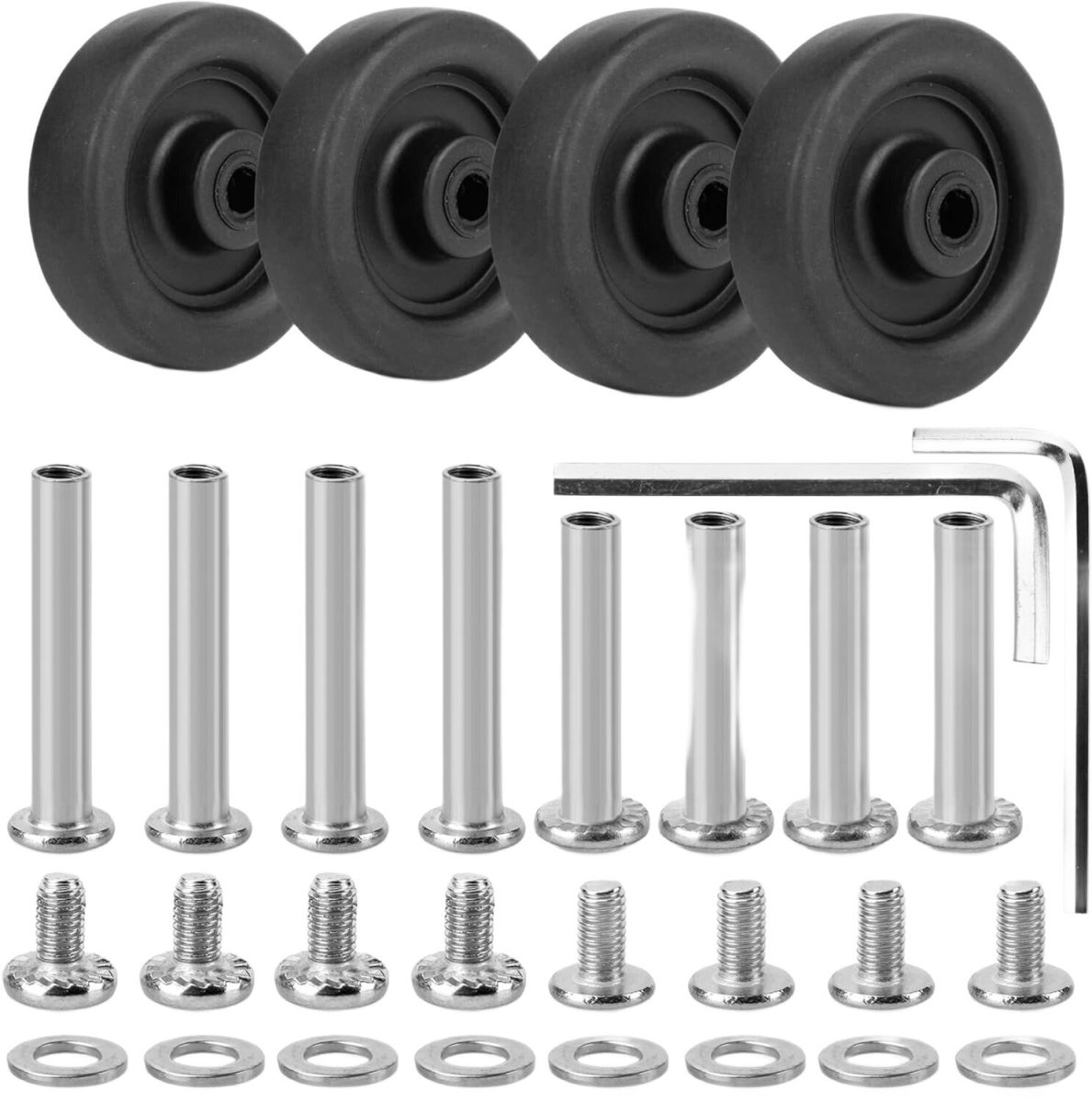 Suitcase wheel replacement set